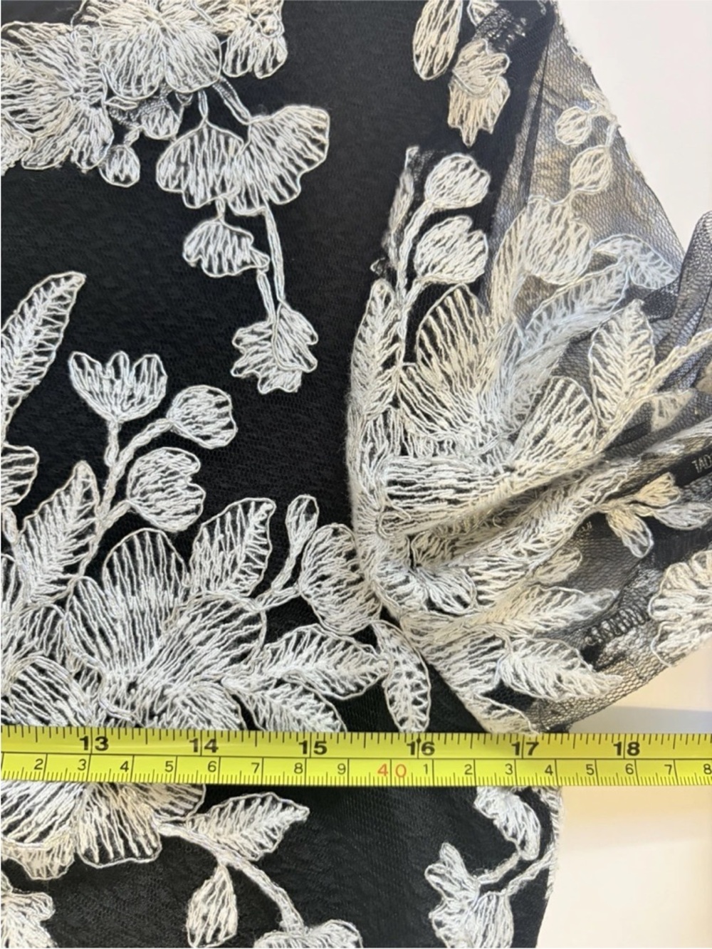Tadashi Shoji Black Lace Embroidered High Low Gown Size 10 Alt See Measurements - Picture 12 of 15